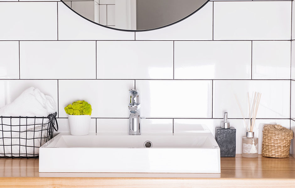 Bathroom sink area